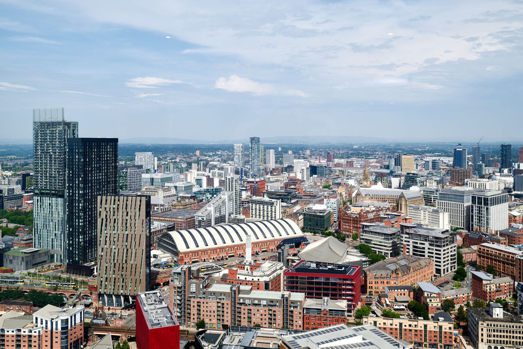 View from Square Gardens near Manchester universities