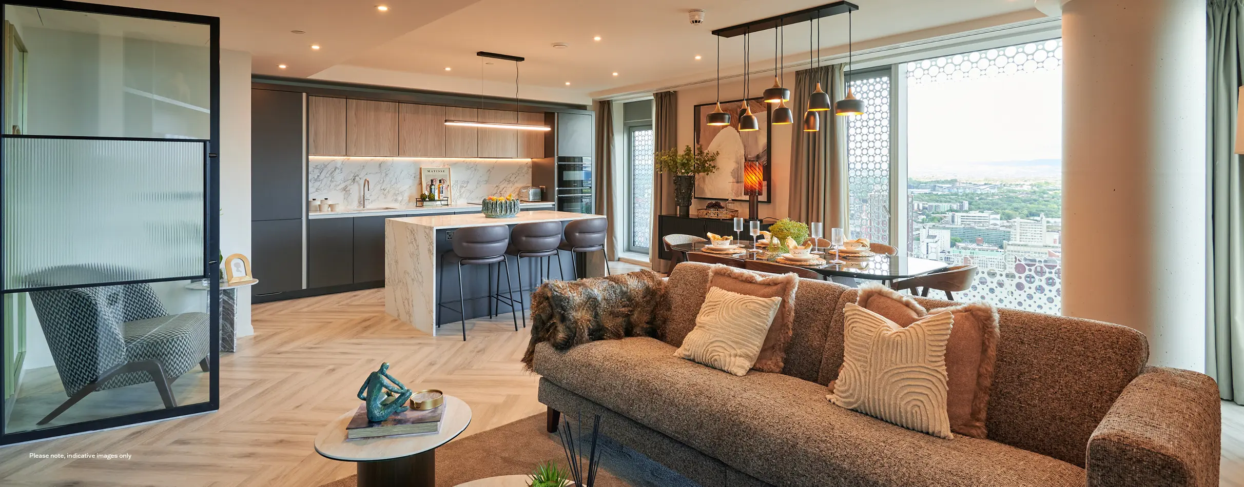 Violet Manchester Penthouse Living Room